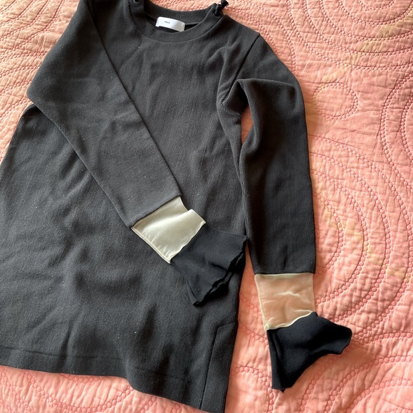 Toga Pulla ribbed tshirt with sheer panel on cuffs Sz Eu 40 - Picture 4 of 11